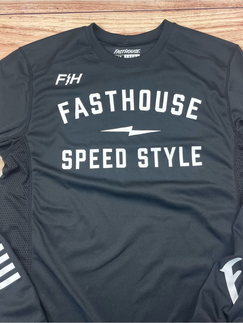 Fasthouse Grindhouse Grit Mens Medium MX Offroad Jersey Black EUC